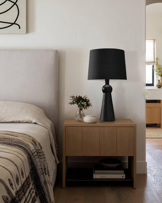 Lioria Lampe de Table en Bois Et Tissu