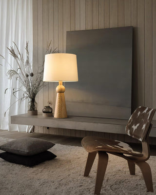 Lioria Lampe de Table en Bois Et Tissu