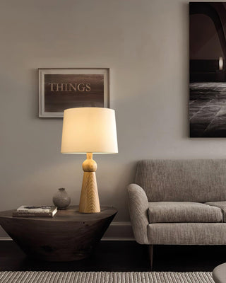 Lioria Lampe de Table en Bois Et Tissu