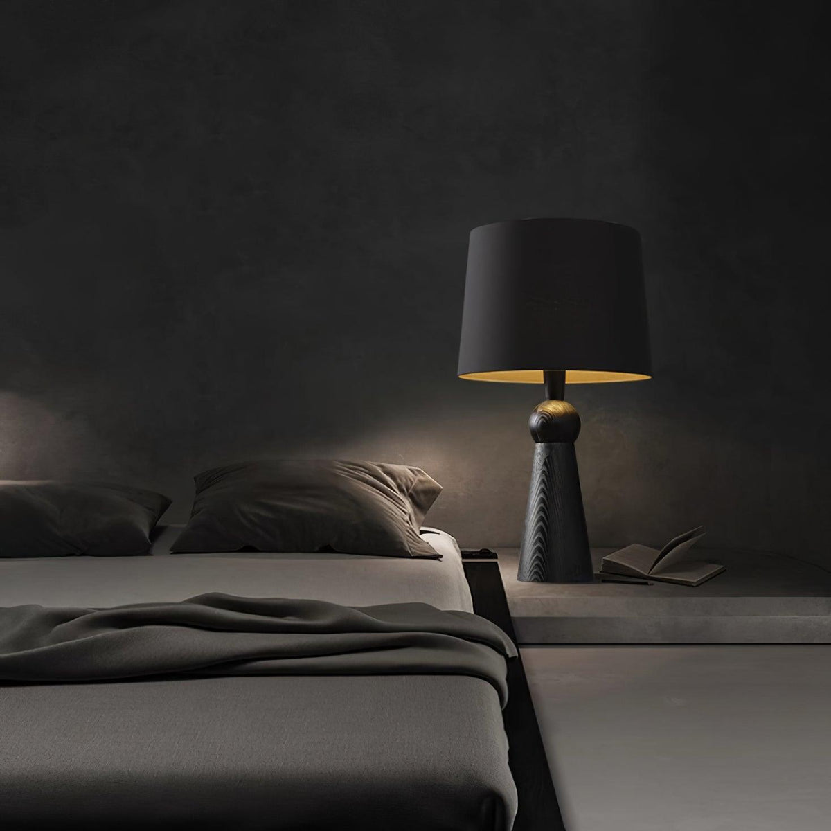 Lioria Lampe de Table en Bois Et Tissu