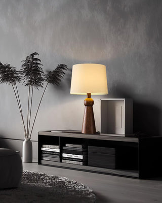 Lioria Lampe de Table en Bois Et Tissu