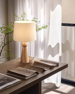 Lioria Lampe de Table en Bois Et Tissu
