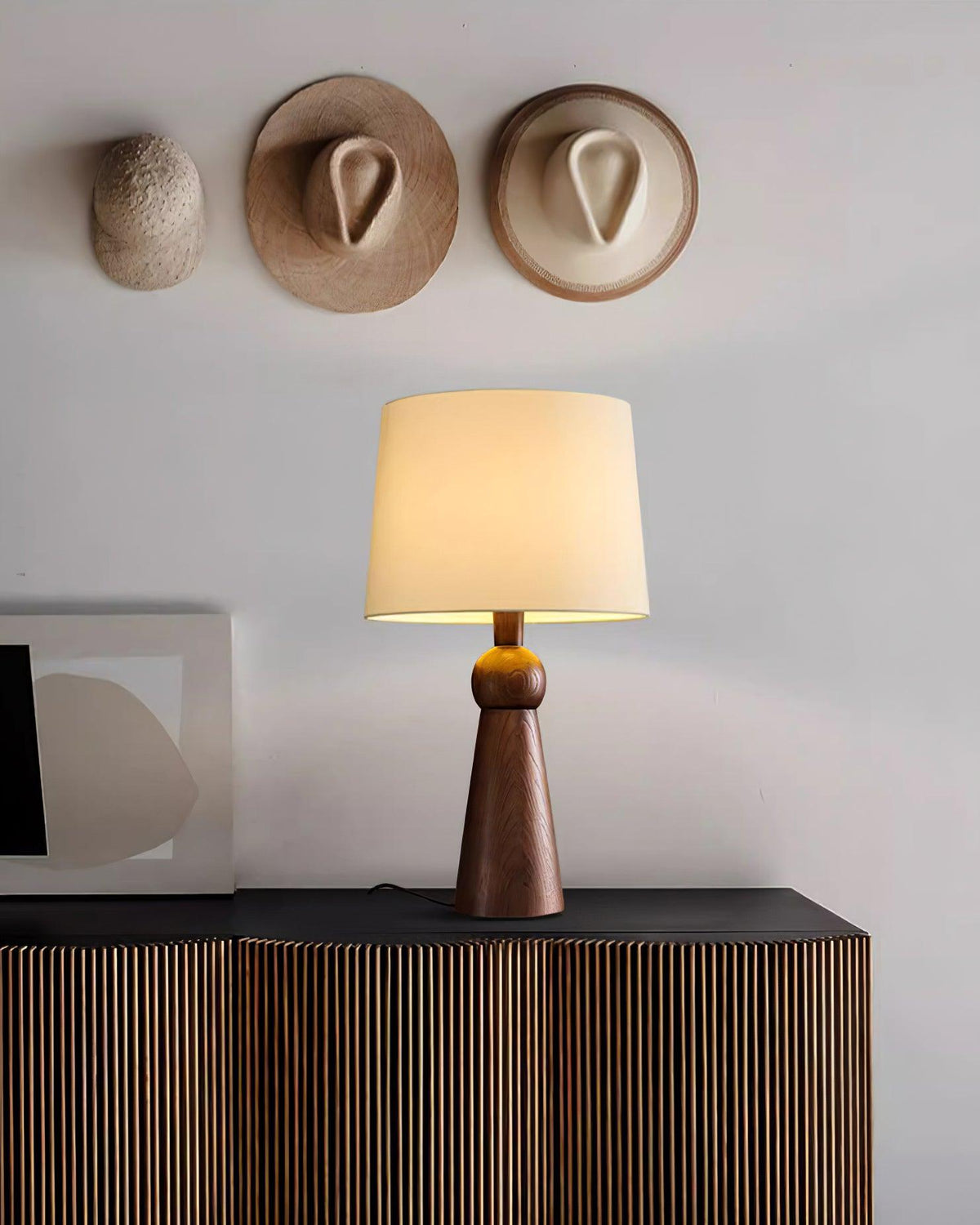 Lioria Lampe de Table en Bois Et Tissu