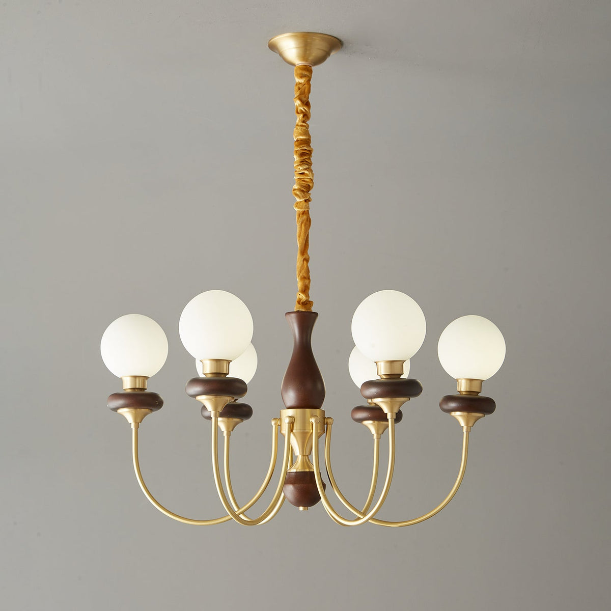Evora Lustre Vintage Traditionnel en Bois et Verre Arc