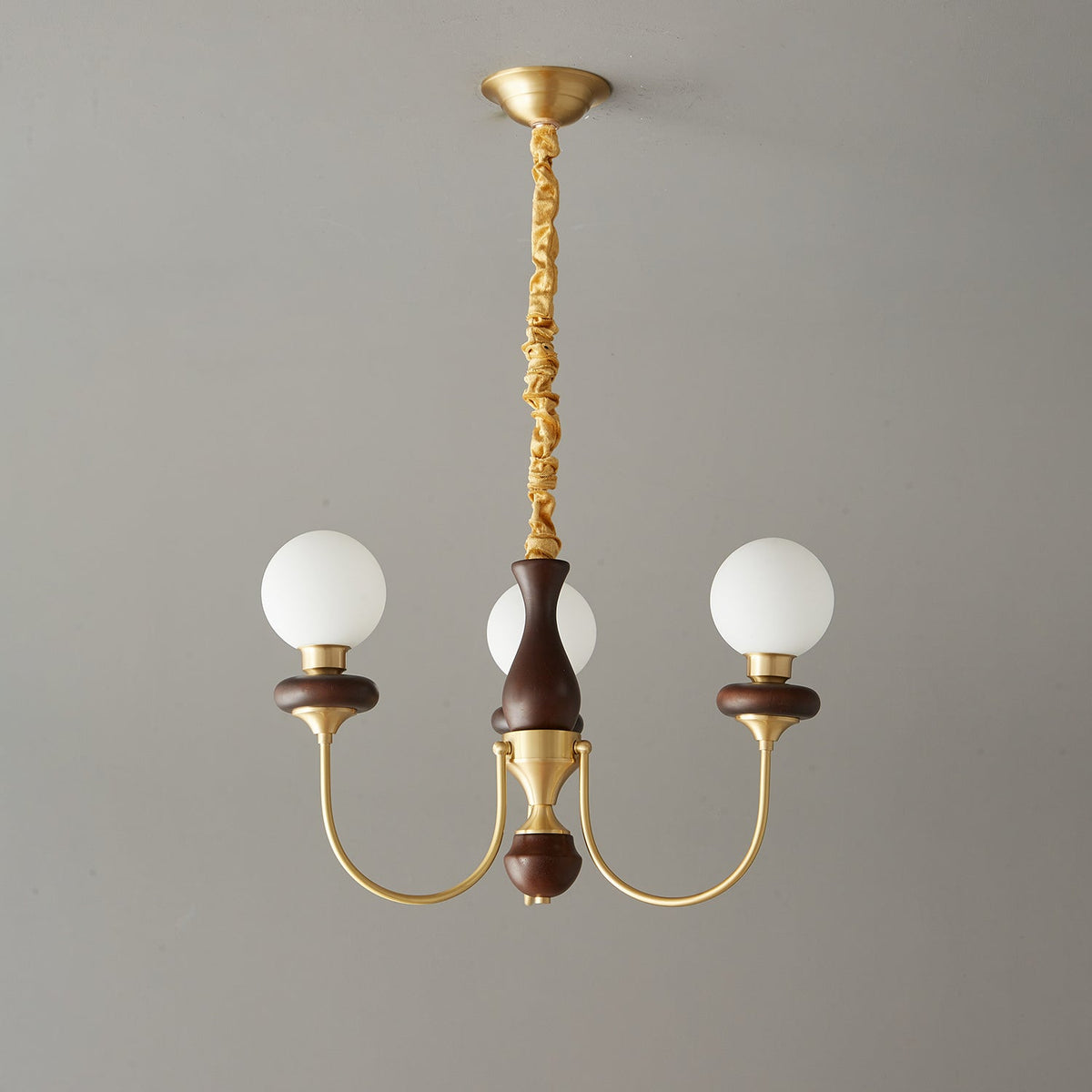 Evora Lustre Vintage Traditionnel en Bois et Verre Arc