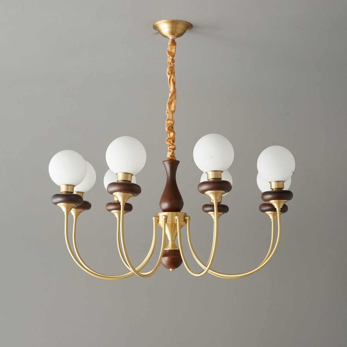Evora Lustre Vintage Traditionnel en Bois et Verre Arc