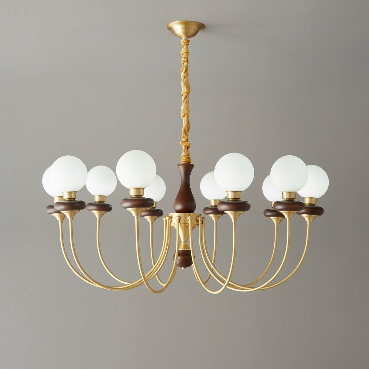 Evora Lustre Vintage Traditionnel en Bois et Verre Arc