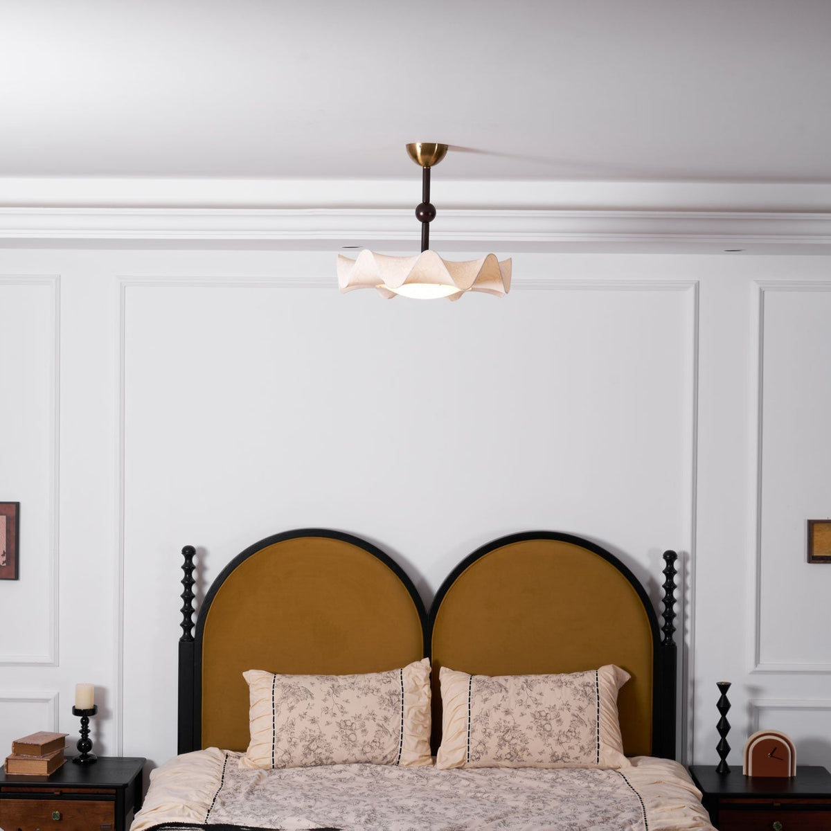 Avlorus Lampe Plafonnier Traditionnelle Premium Élégance Bois Tissu