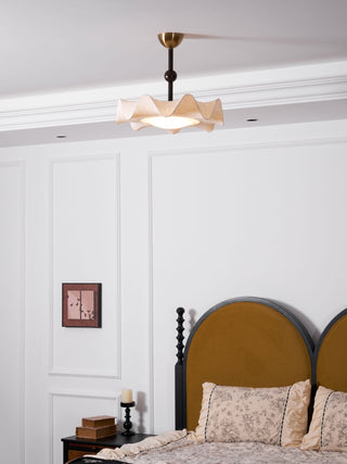 Avlorus Lampe Plafonnier Traditionnelle Premium Élégance Bois Tissu
