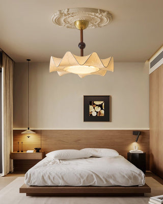 Avlorus Lampe Plafonnier Traditionnelle Premium Élégance Bois Tissu