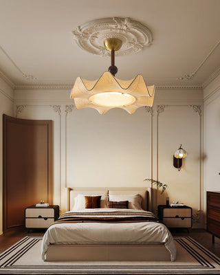 Avlorus Lampe Plafonnier Traditionnelle Premium Élégance Bois Tissu