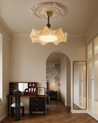 Avlorus Lampe Plafonnier Traditionnelle Premium Élégance Bois Tissu