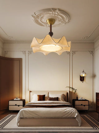 Avlorus Lampe Plafonnier Traditionnelle Premium Élégance Bois Tissu
