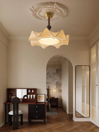 Avlorus Lampe Plafonnier Traditionnelle Premium Élégance Bois Tissu