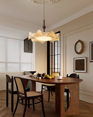 Zoshaos Suspension en Tissu Vintage et Bois Élégant