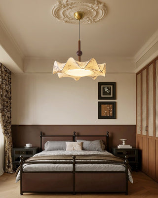 Zoshaos Suspension en Tissu Vintage et Bois Élégant