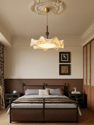 Zoshaos Suspension en Tissu Vintage et Bois Élégant