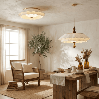 Belle Epoque Pleated Ceiling Light-Neutral Decor