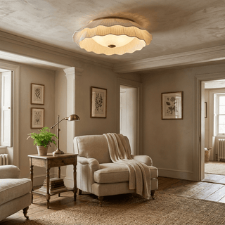 Belle Epoque Pleated Ceiling Light-Neutral Decor