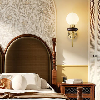 Perry Applique Murale Premium Noyer et Verre