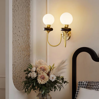 Perry Applique Murale Premium Noyer et Verre