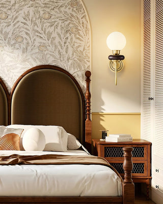Perry Applique Murale Premium Noyer et Verre