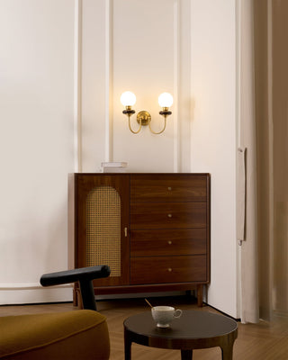 Perry Applique Murale Premium Noyer et Verre