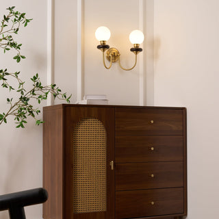 Perry Applique Murale Premium Noyer et Verre
