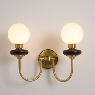 Perry Applique Murale Premium Noyer et Verre