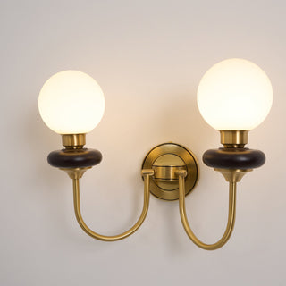 Perry Applique Murale Premium Noyer et Verre