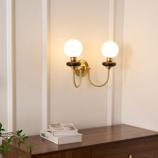 Perry Applique Murale Premium Noyer et Verre