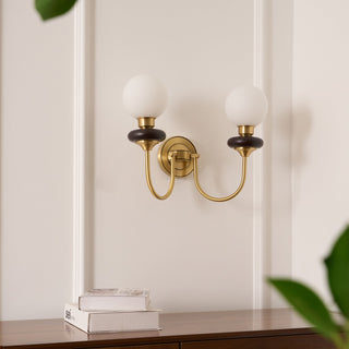 Perry Applique Murale Premium Noyer et Verre
