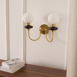 Perry Applique Murale Premium Noyer et Verre