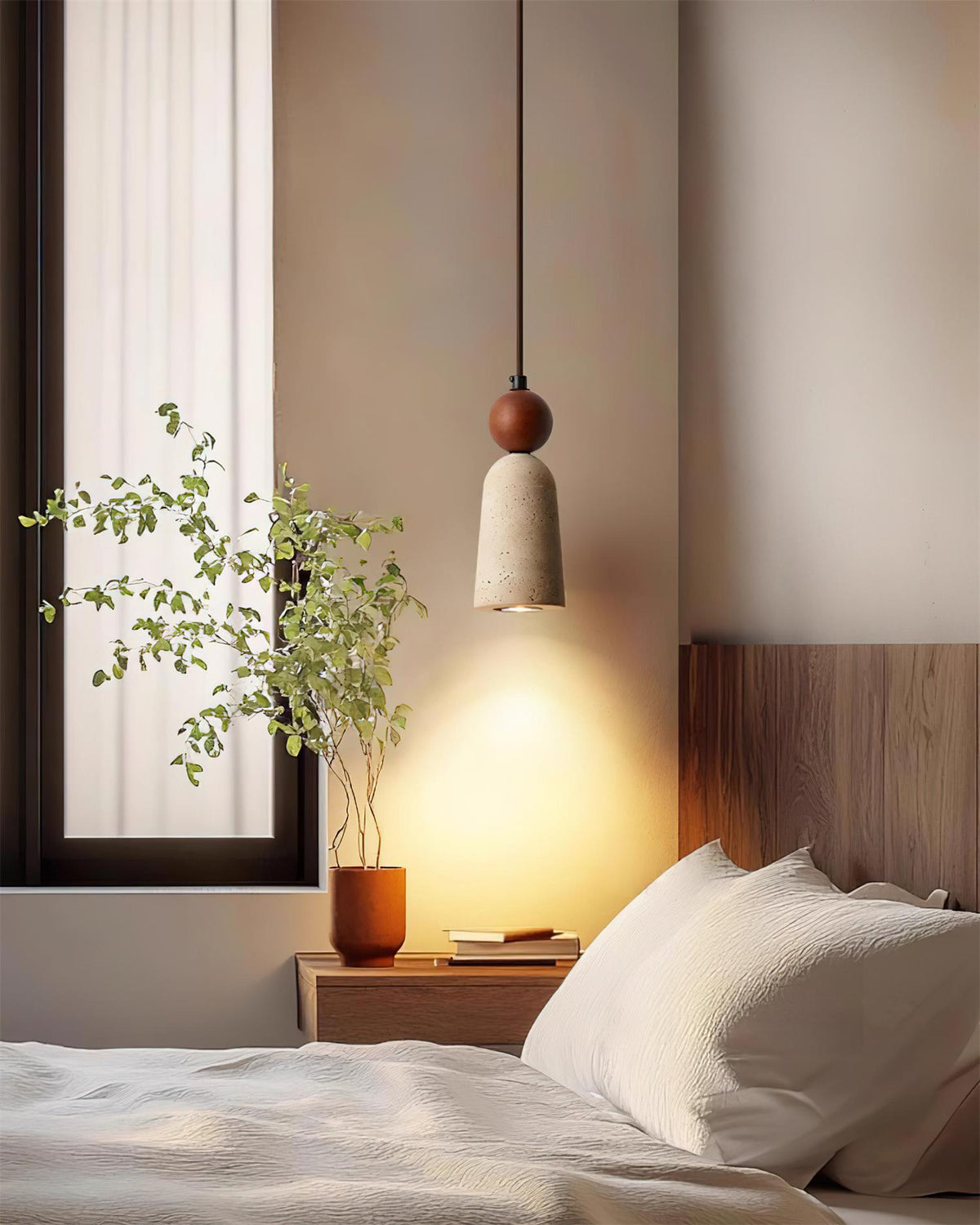 Nolira Pendant Light Wood Travertine Natural-Neutral Decor