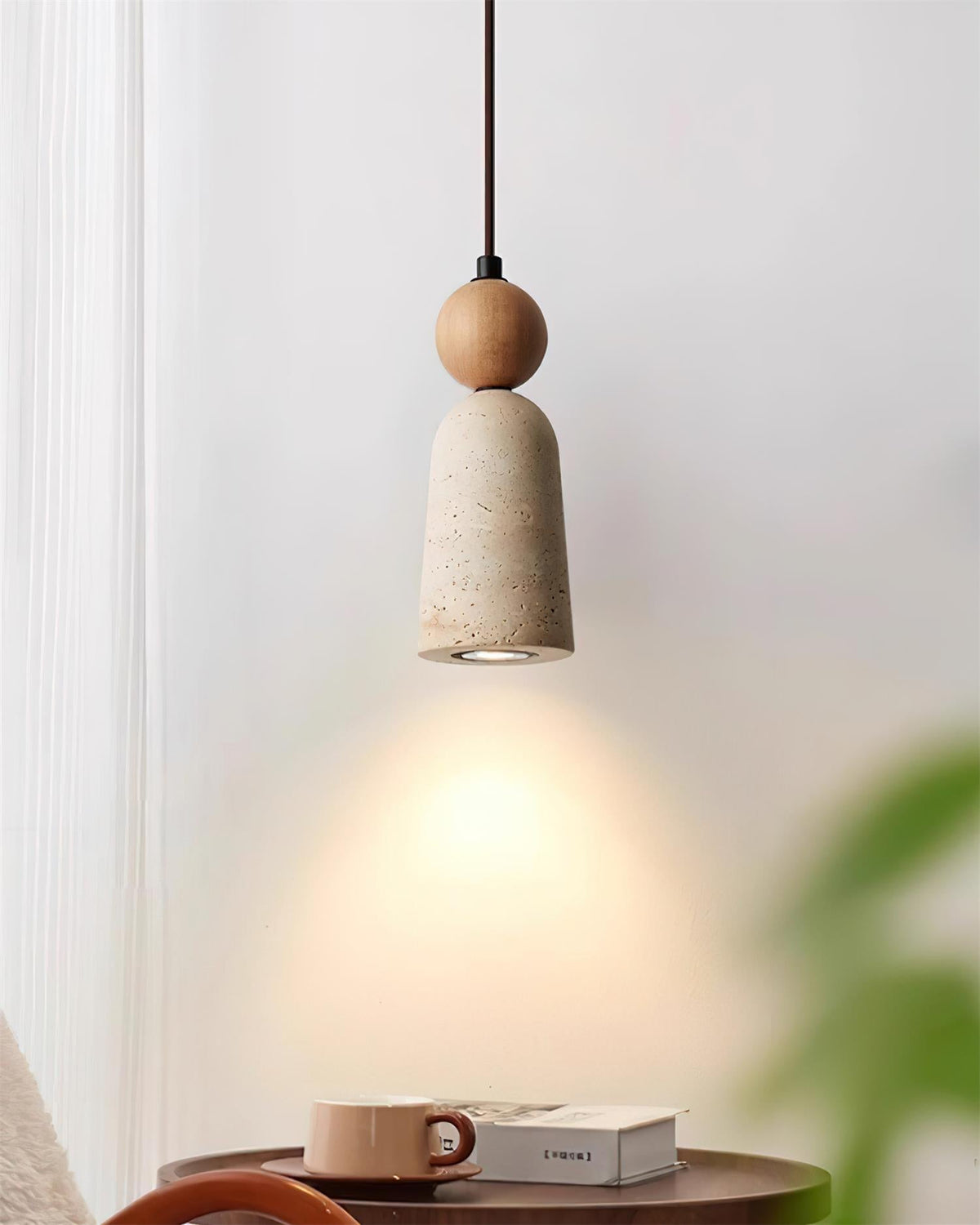 Nolira Pendant Light Wood Travertine Natural-Neutral Decor