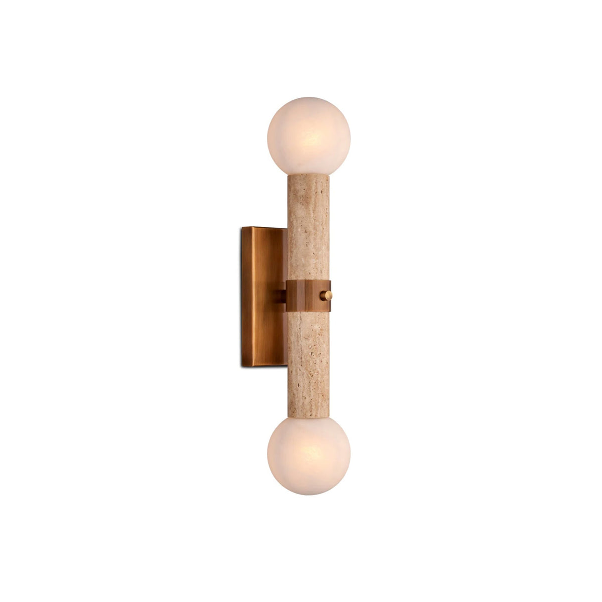 Dvaluvyh Moderne Minimaliste Travertin Métal Verre Applique Murale