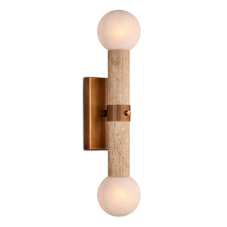 Dvaluvyh Moderne Minimaliste Travertin Métal Verre Applique Murale