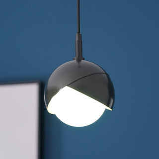 Solara Lampe Suspendue en Laiton Globe Opale Emboîté Moderne