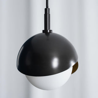 Solara Lampe Suspendue en Laiton Globe Opale Emboîté Moderne