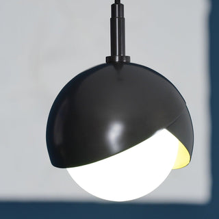 Solara Lampe Suspendue en Laiton Globe Opale Emboîté Moderne