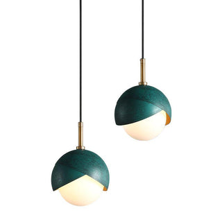 Solara Lampe Suspendue en Laiton Globe Opale Emboîté Moderne