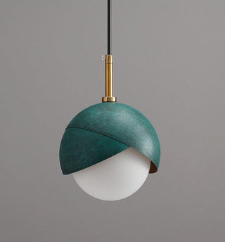 Solara Lampe Suspendue en Laiton Globe Opale Emboîté Moderne