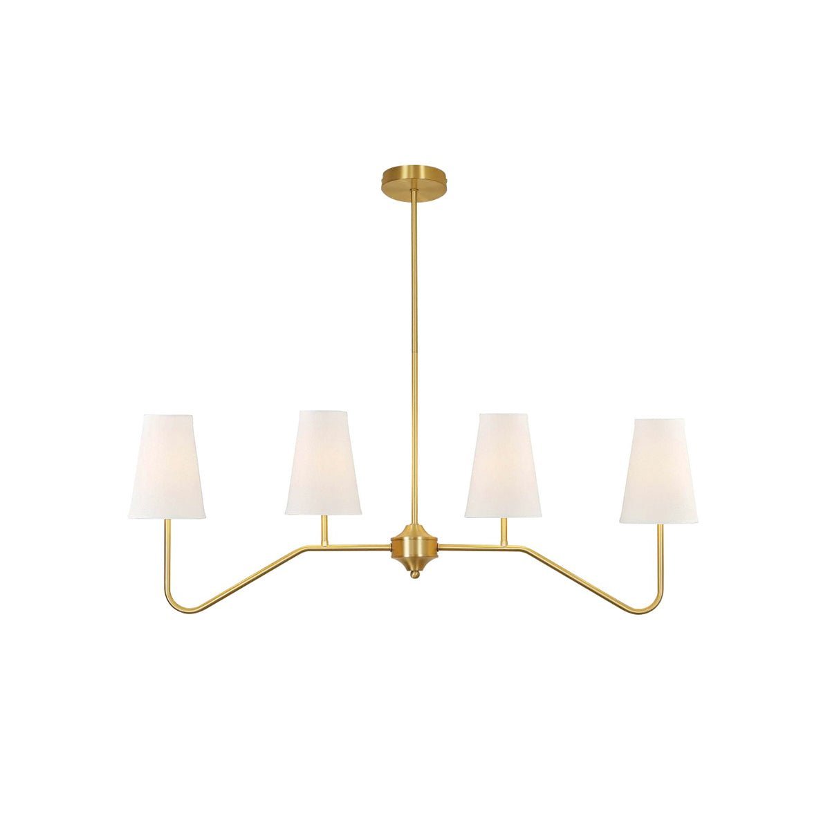 Iselaria Lustre Laiton Courbé Beige Linéaire
