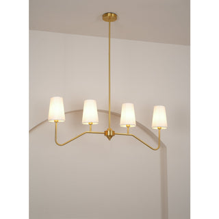 Lustra Lustre Laiton Courbé Beige Linéaire
