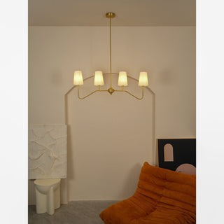 Lustra Lustre Laiton Courbé Beige Linéaire