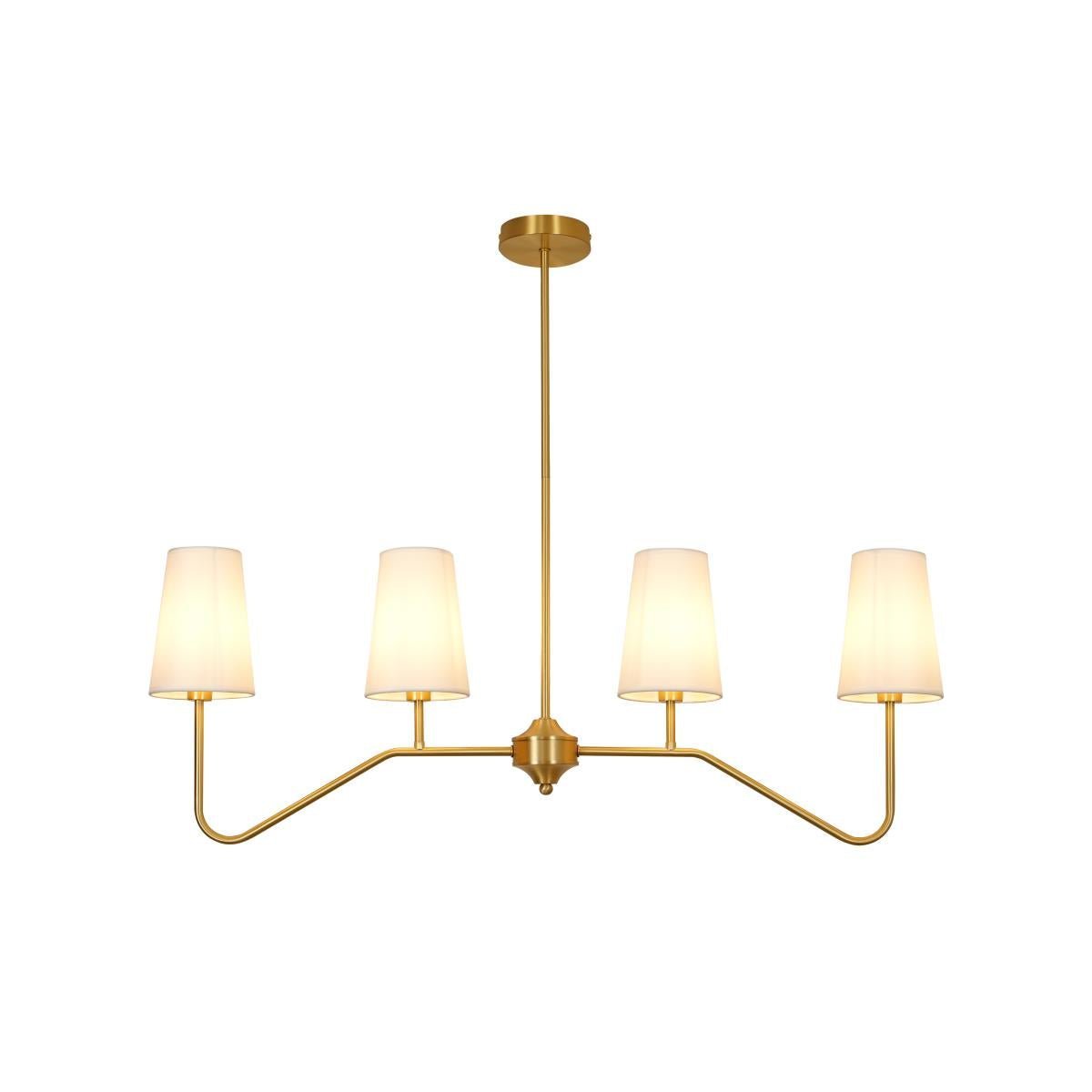 Iselaria Lustre Laiton Courbé Beige Linéaire