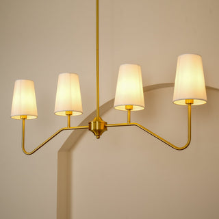 Lustra Lustre Laiton Courbé Beige Linéaire