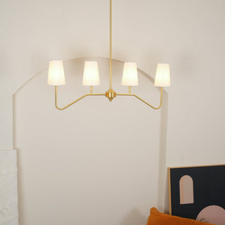 Lustra Lustre Laiton Courbé Beige Linéaire