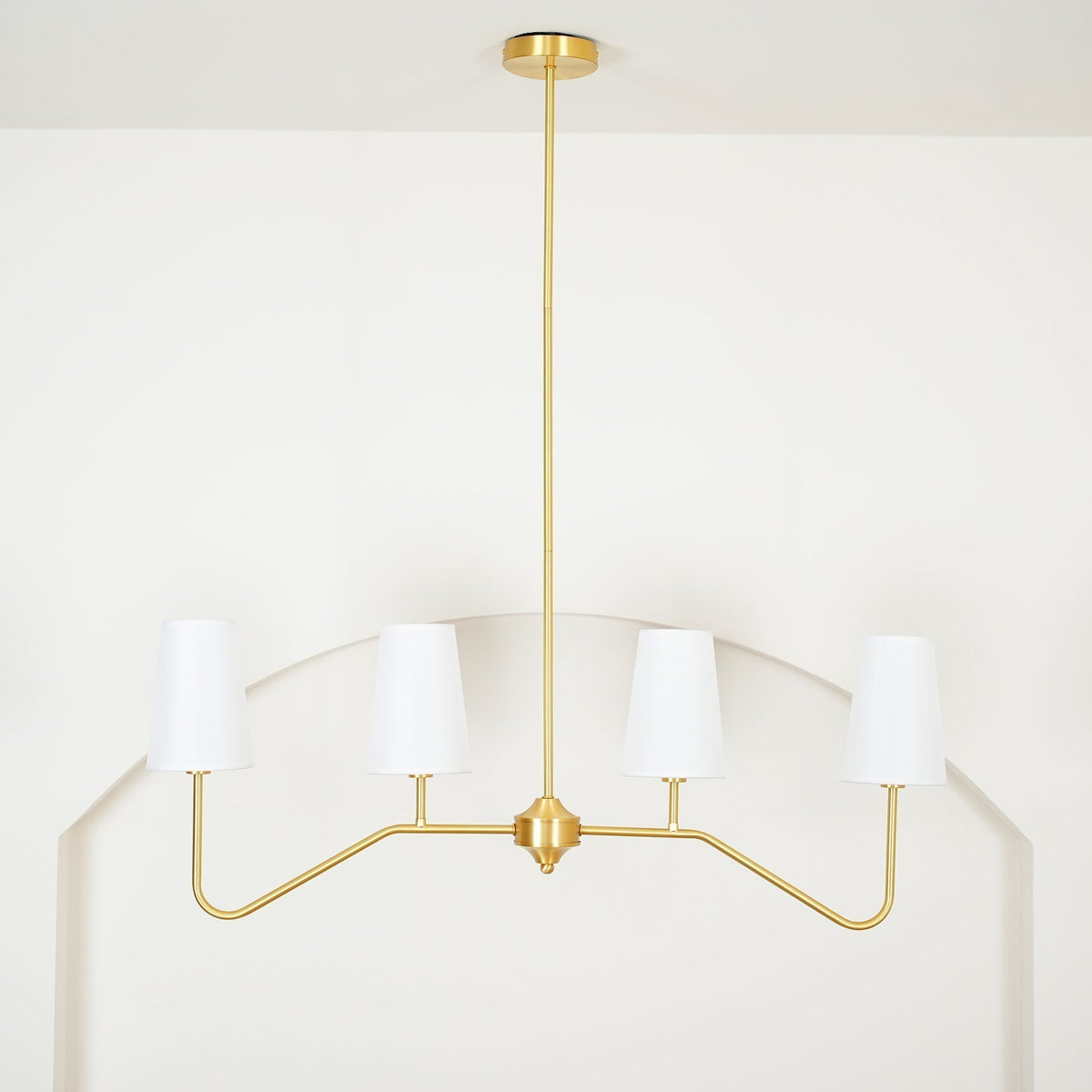 Iselaria Lustre Laiton Courbé Beige Linéaire