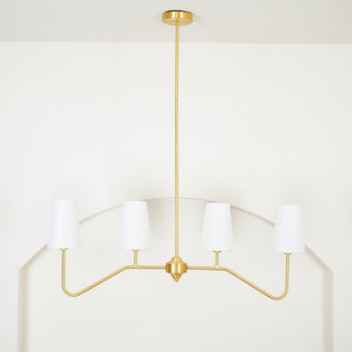 Lustra Lustre Laiton Courbé Beige Linéaire